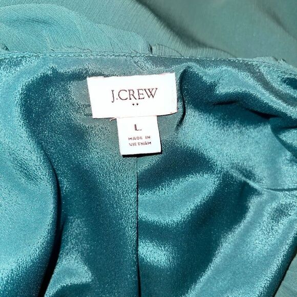 J.Crew Green ruffle V-neck top Size Large - Picture 7 of 7